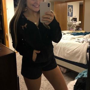 PINK VS velvet zip up